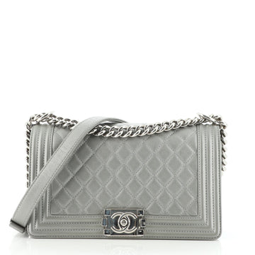 Chanel Boy Flap Bag Quilted Caviar Old Medium