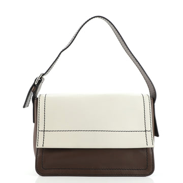 Prada Flap Shoulder Bag Stitched Calfskin Medium