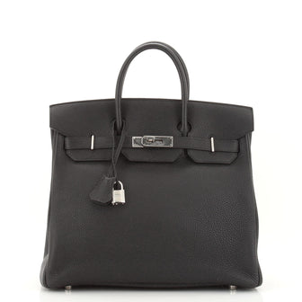 Hermes HAC Birkin Bag Black Togo with Palladium Hardware 32