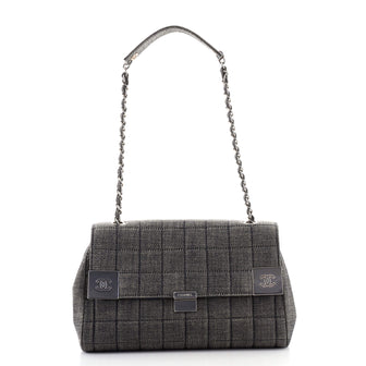 Chanel Chocolate Bar Chain Flap Bag Quilted Denim Medium