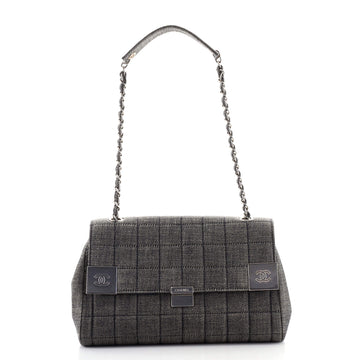 Chanel Chocolate Bar Chain Flap Bag Quilted Denim Medium