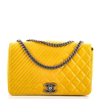 Chanel Coco Boy Flap Bag Quilted Aged Calfskin Medium
