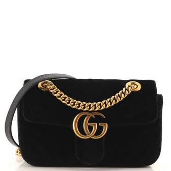 Gucci GG Marmont Flap Bag Matelasse Velvet Mini
