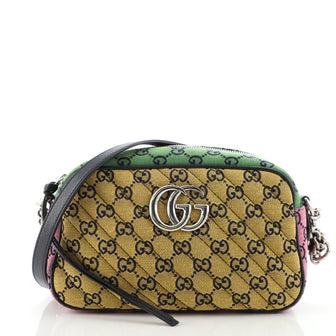 Gucci GG Marmont Shoulder Bag Multicolor Diagonal Quilted GG Canvas Small