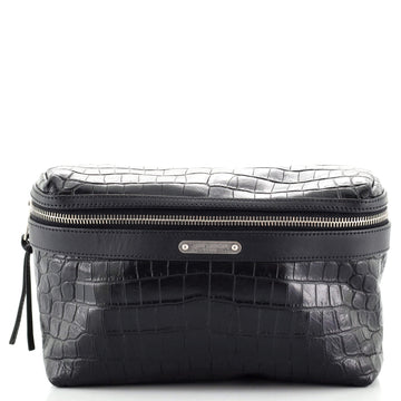 Saint Laurent City Belt Bag Crocodile Embossed Leather