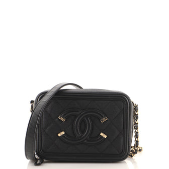 Chanel Filigree Vanity Clutch with Chain Quilted Caviar Mini