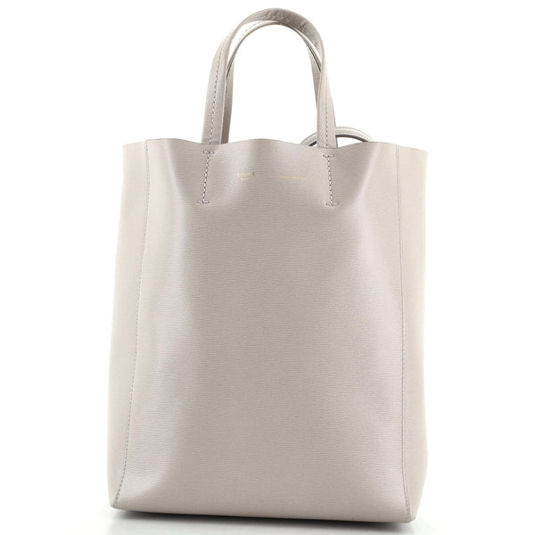 Celine - Authenticated Cabas Vertical Handbag - Leather White Plain for Women, Very Good Condition