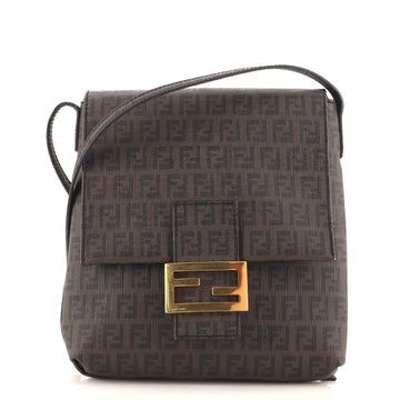 Fendi Vintage Flap Crossbody Bag Zucchino Coated Canvas Small