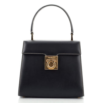Salvatore Ferragamo Gancini Convertible Top Handle Bag Leather Mini
