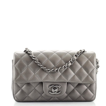 Chanel Classic Single Flap Bag Quilted Metallic Calfskin Mini