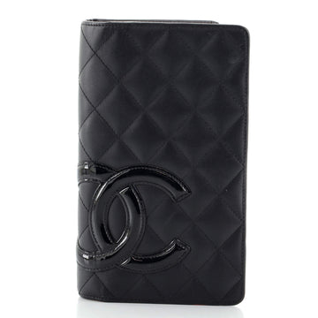 Chanel Cambon Bifold Wallet Quilted Lambskin Long