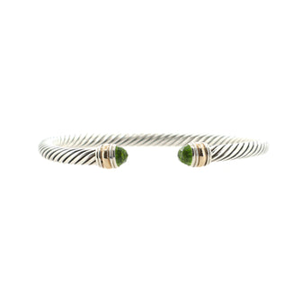 David Yurman Cable Classic Bracelet Sterling Silver with 14K Yellow Gold and Peridot 5mm