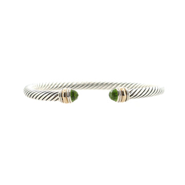 David Yurman Cable Classic Bracelet Sterling Silver with 14K Yellow Gold and Peridot 5mm
