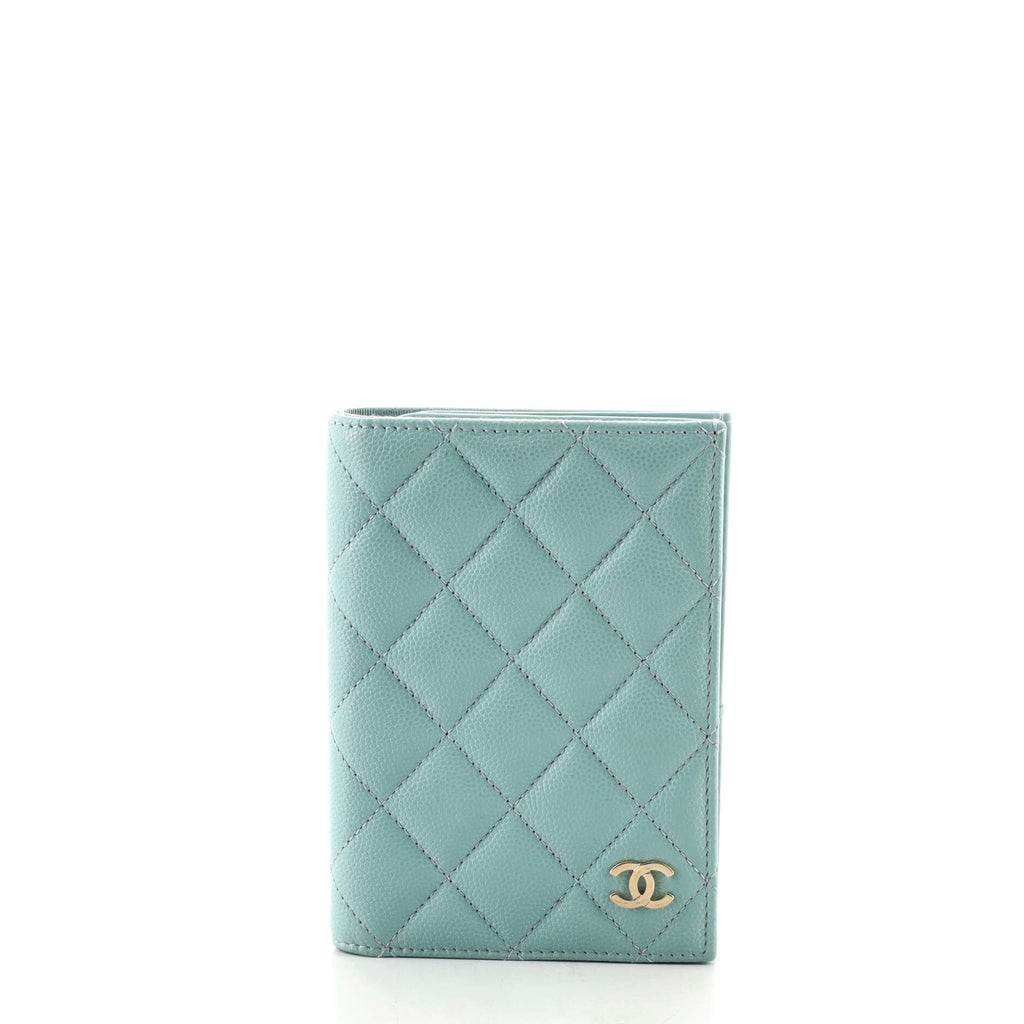 Chanel Passport Holder Quilted Caviar Blue 1226521