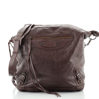 Balenciaga Classic Studs Day Hobo Leather