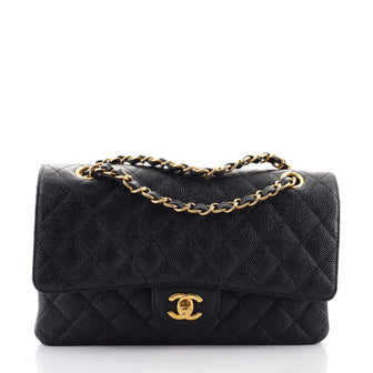 Chanel Classic Double Flap Bag Quilted Caviar Medium