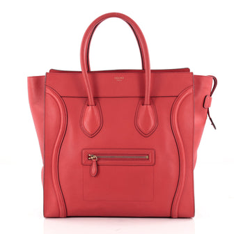 Celine Luggage Handbag Grainy Leather Medium