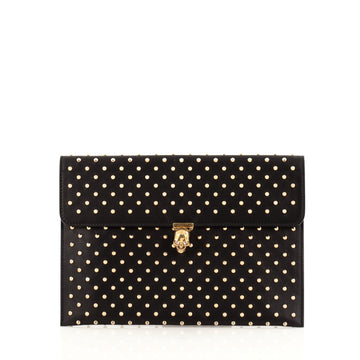 Alexander McQueen Skull Envelope Clutch Studded Leather