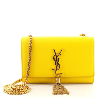 Saint Laurent Classic Monogram Tassel Crossbody Bag Grainy Leather Small
