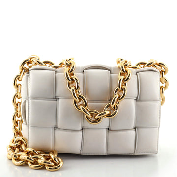 Bottega Veneta Cassette Chain Crossbody Bag Padded Maxi Intrecciato Leather
