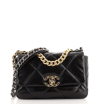 Chanel 19 Flap Bag Quilted Shiny Crumpled Calfskin Medium