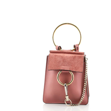 Chloe Faye Bracelet Crossbody Bag Leather and Suede Mini