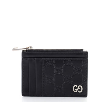 Gucci GG Zip Card Holder Guccissima Leather