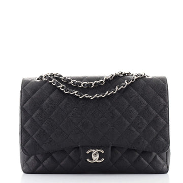 Chanel Classic Double Flap Bag Quilted Caviar Maxi