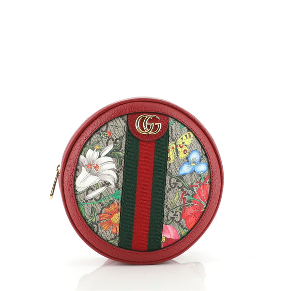 Gucci Ophidia Round Backpack Flora GG Coated Canvas Mini 122858 display picture 3