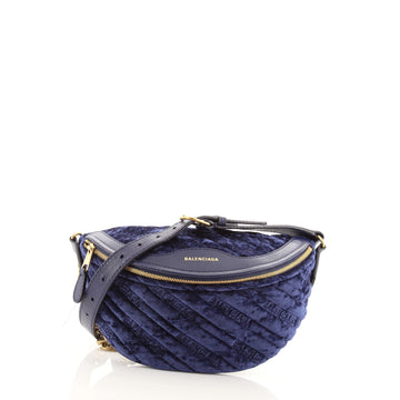 Balenciaga Souvenir Belt Bag Quilted Velvet XS