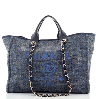 Chanel Deauville Tote Raffia with Glitter Detail Large