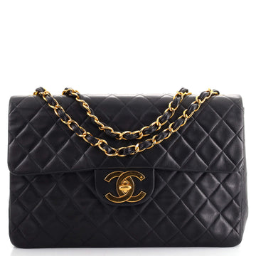 Chanel Vintage Classic Single Flap Bag Quilted Lambskin Maxi