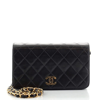 Chanel Vintage Full Flap Bag Quilted Lambskin Mini