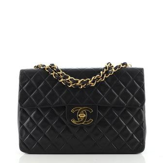 Chanel Vintage Classic Single Flap Bag Quilted Lambskin Maxi