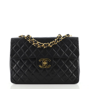 Chanel Vintage Classic Single Flap Bag Quilted Lambskin Maxi