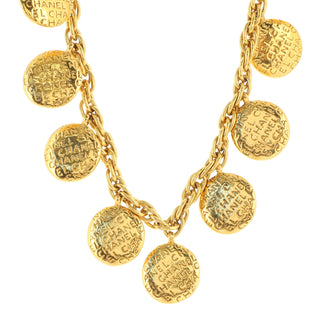 Chanel Multi-Medallion Charm Chain Necklace Metal
