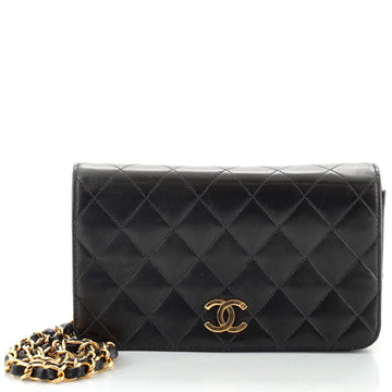 Chanel Vintage Full Flap Bag Quilted Lambskin Mini