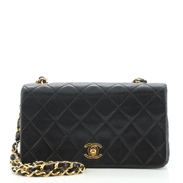 Chanel Vintage Full Flap Bag Quilted Lambskin Mini