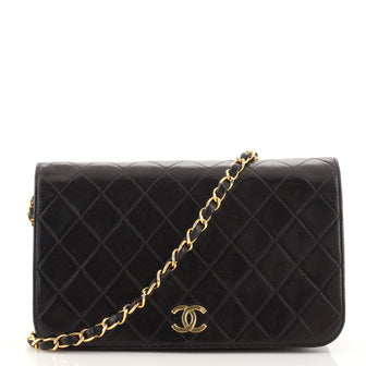 Chanel Vintage Full Flap Bag Quilted Lambskin Medium