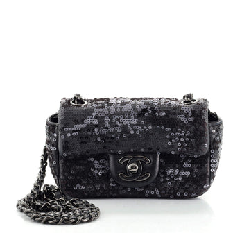 Chanel Moonlight On The Water Flap Bag Sequin Embellished Lambskin Extra Mini
