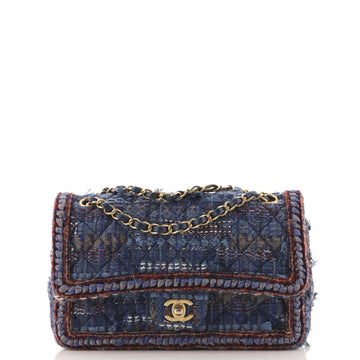 Chanel Paris-Hamburg Classic Single Flap Bag Braided Quilted Tweed Medium