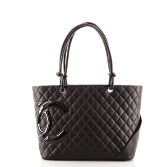Chanel Cambon Tote Quilted Leather Large