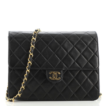 Chanel Vintage Clutch with Chain Quilted Leather Small