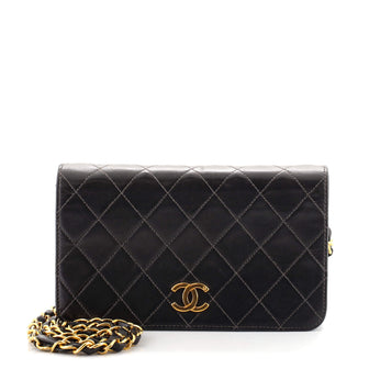 Chanel Vintage Full Flap Bag Quilted Lambskin Mini