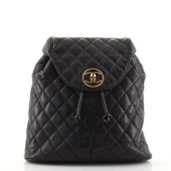 Chanel Vintage Backpack Quilted Caviar Large