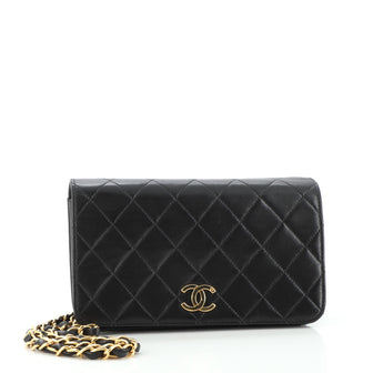 Chanel Vintage Full Flap Bag Quilted Lambskin Mini
