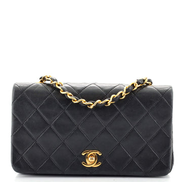 Chanel Vintage Full Flap Bag Quilted Lambskin Mini