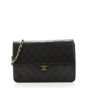 Chanel Vintage Clutch with Chain Quilted Leather Medium