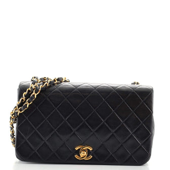 Chanel Vintage Full Flap Bag Quilted Lambskin Medium