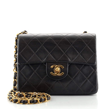 Chanel Vintage Square Classic Single Flap Bag Quilted Lambskin Mini